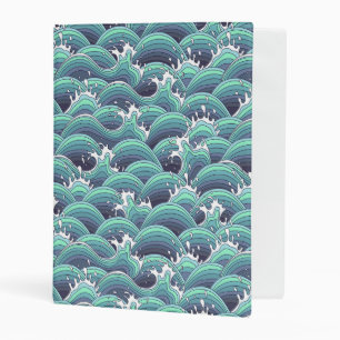 Decorative Sea Wave Background Mini Binder