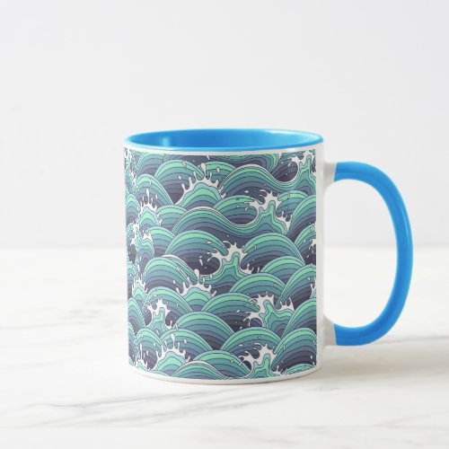 Decorative Sea Wave Background Mug