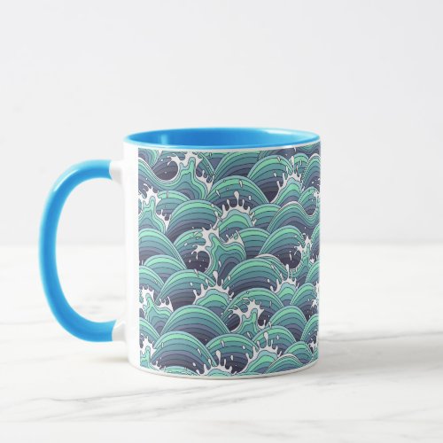 Decorative Sea Wave Background Mug