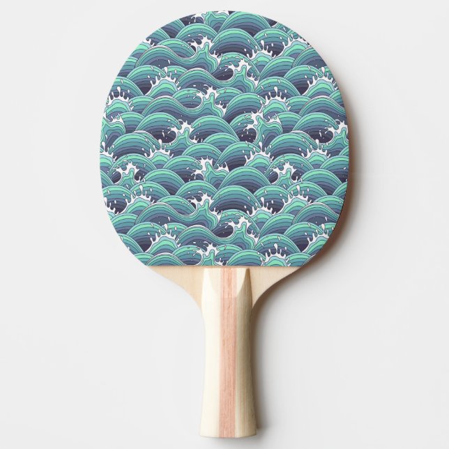 Decorative Sea Wave Background Ping-Pong Paddle (Front)