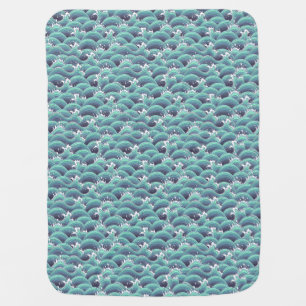 Decorative Sea Wave Background Swaddle Blanket