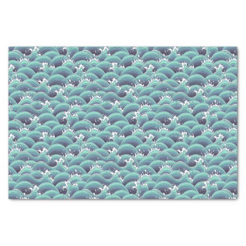 Decorative Sea Wave Background Tissue Paper