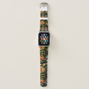 decorative seamless pattern. Flowers leaves curls Apple Watch Band