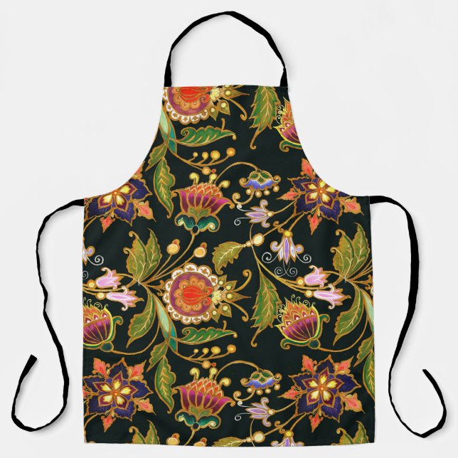 decorative seamless pattern. Flowers leaves curls  Apron (Front)