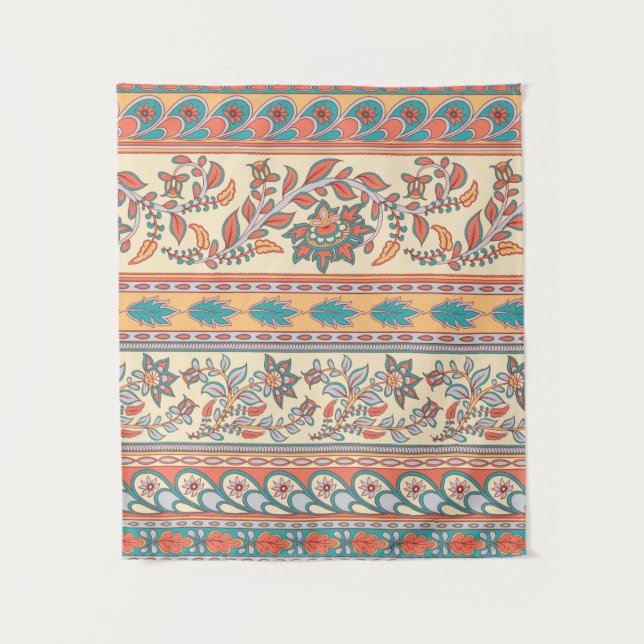 Decorative seamless pattern of borders with flower tapestry (Front)