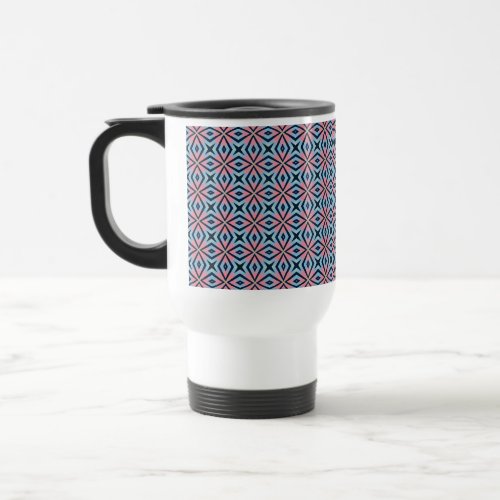 decorative seamless pattern on thermal tumbler travel mug