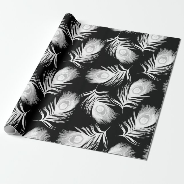 Decorative seamless pattern with beautiful peacock wrapping paper (Unrolled)