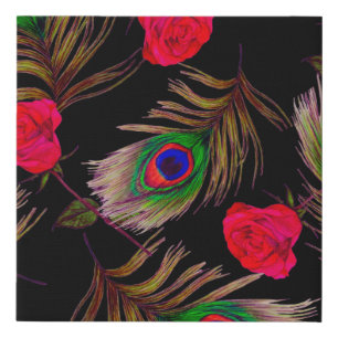 Decorative seamless pattern with beautiful waterco faux canvas print