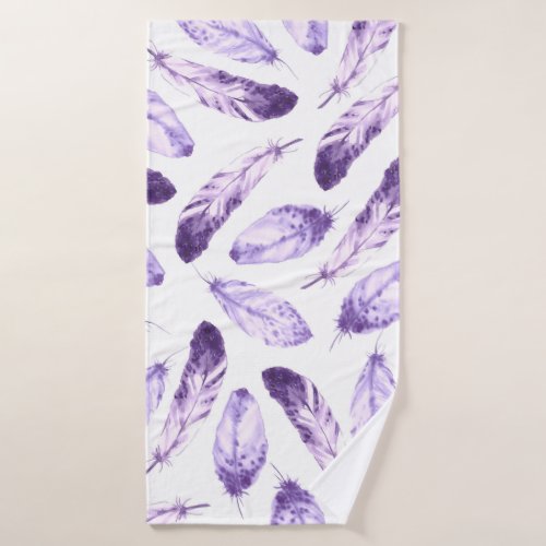 Decorative seamless pattern with feathers Waterco Bath Towel