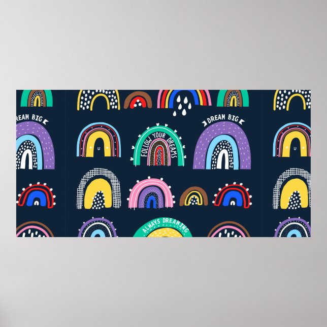 Decorative seamless pattern with strawberry flower poster (Front)