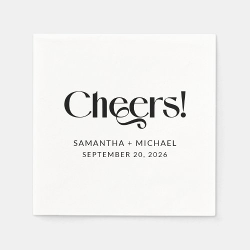 Decorative Serif Wedding Cheers Napkins