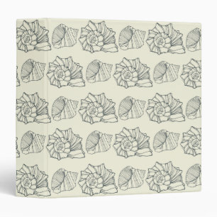 Decorative Shells Pattern 3 Ring Binder