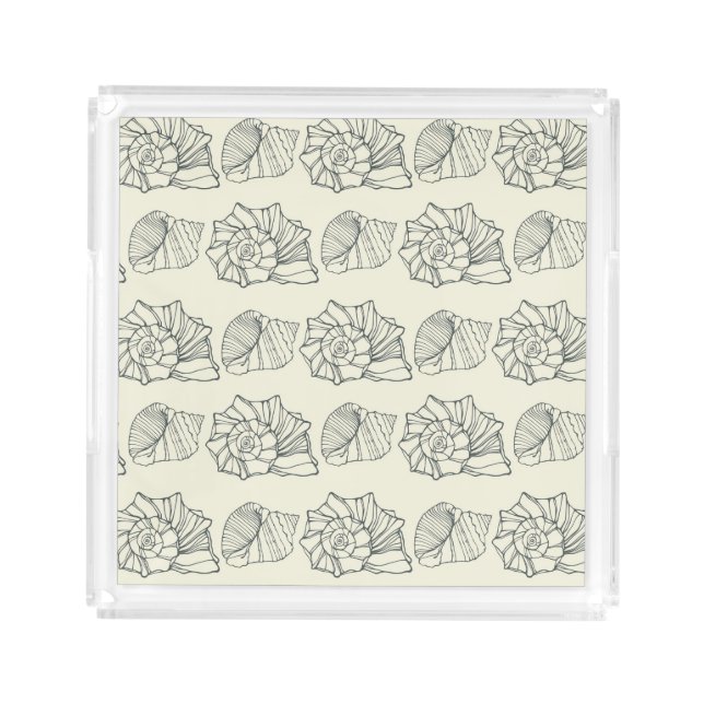 Decorative Shells Pattern Acrylic Tray (Front)