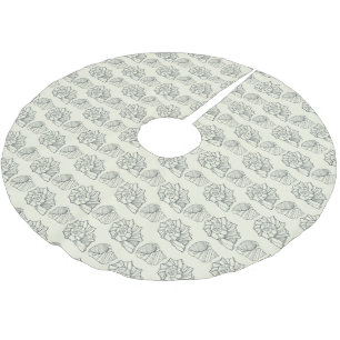 Decorative Shells Pattern Brushed Polyester Tree Skirt