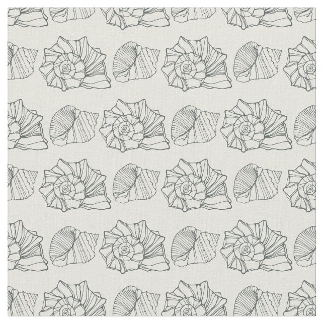 Decorative Shells Pattern Fabric (Close Up)