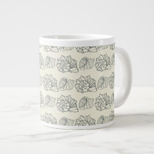 Decorative Shells Pattern Giant Coffee Mug