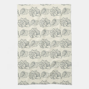 Decorative Shells Pattern Kitchen Towel