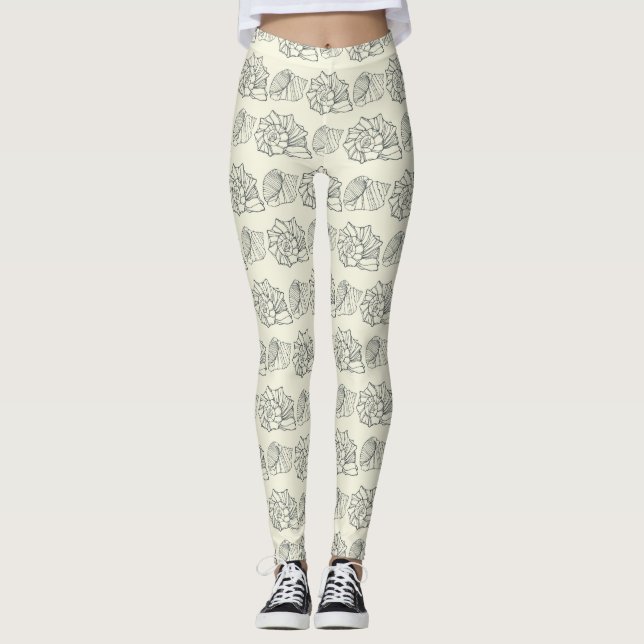 Decorative Shells Pattern Leggings (Front)