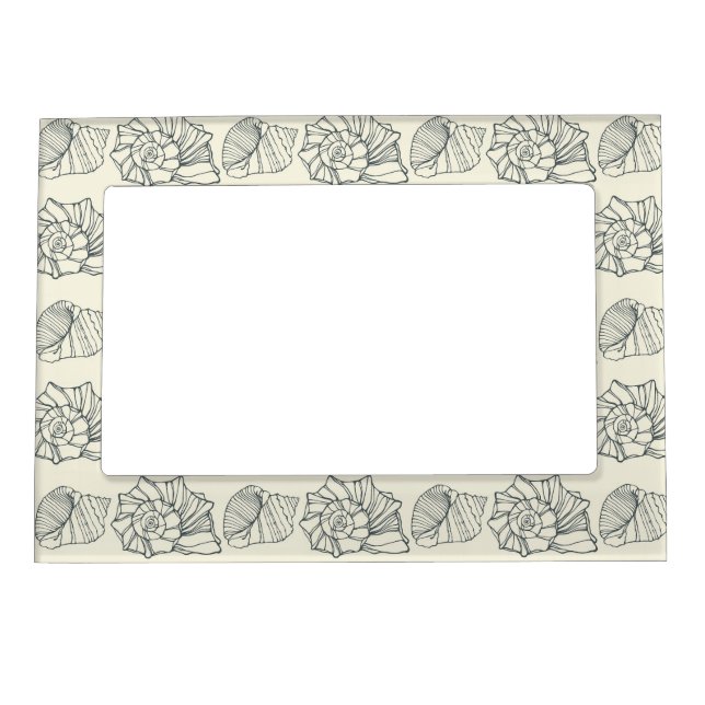 Decorative Shells Pattern Magnetic Photo Frame (Front)