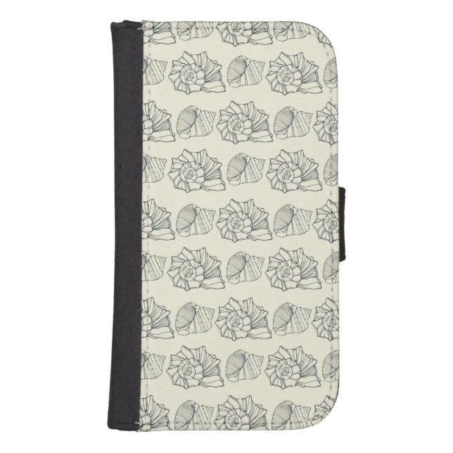 Decorative Shells Pattern Samsung Galaxy Wallet Case (Front)