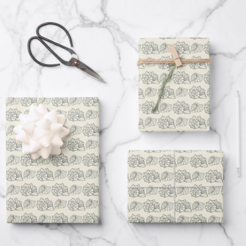 Decorative Shells Pattern Wrapping Paper Sheets