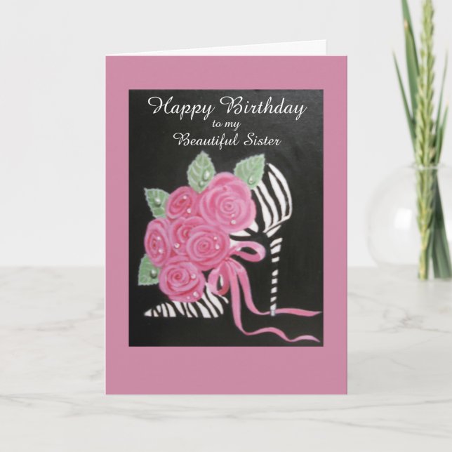 DECORATIVE SHOE, BIRTHDAY CARD FOR SISTER (Front)