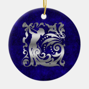Decorative Silver Christmas Ceramic Ornament
