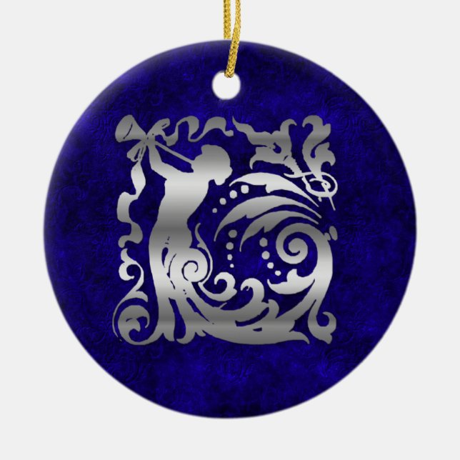 Decorative Silver Christmas Ceramic Ornament (Front)