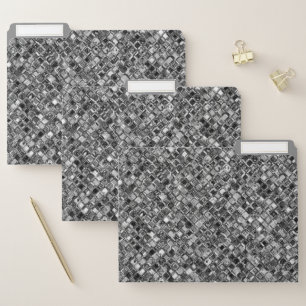 Decorative Silver Gray Glitter Glamour Sparkle File Folder