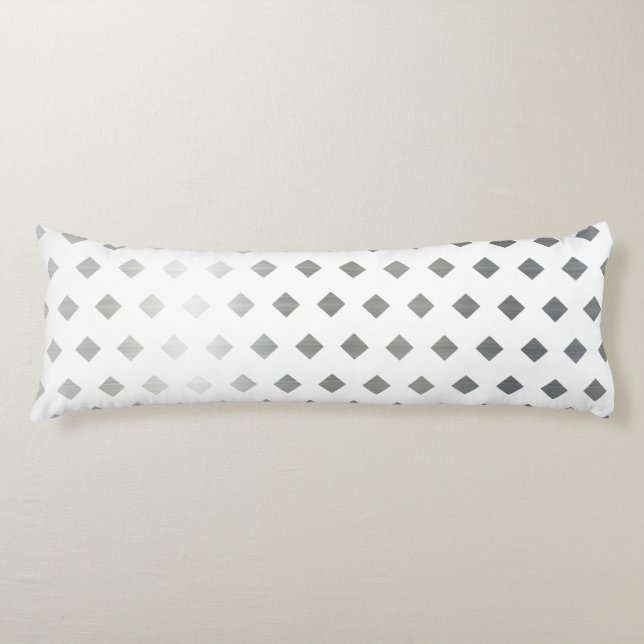 Decorative Silver Gray White Diamond Pattern Body Pillow (Front)