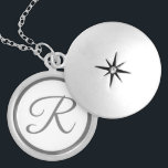 Decorative Silver Monogrammed Locket Necklace<br><div class="desc">Decorative Silver Monogrammed design features the monogram you supply displayed in an elegant silver-colored font,  encircled by a silver-colored border. Very elegant.</div>