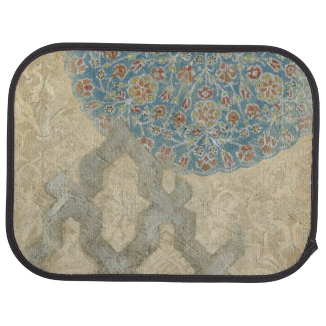 Decorative Silver Tapestry Floral Arrangement Car Mat (Rear)