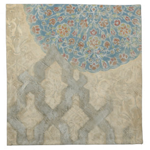 Decorative Silver Tapestry Floral Arrangement Cloth Napkin