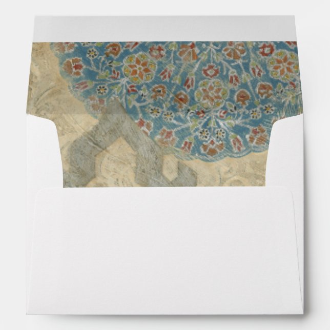 Decorative Silver Tapestry Floral Arrangement Envelope (Back (Bottom))