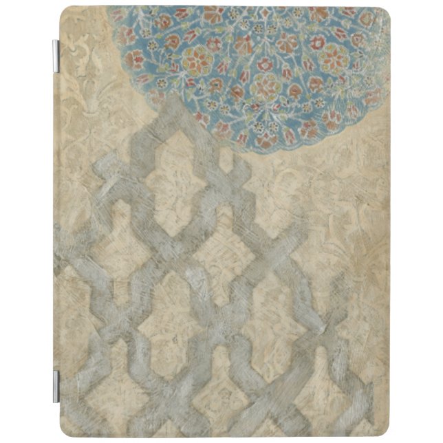 Decorative Silver Tapestry Floral Arrangement iPad Smart Cover (Front)