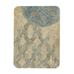 Decorative Silver Tapestry Floral Arrangement Magnet