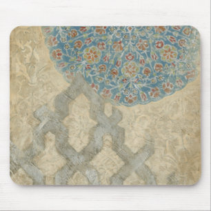 Decorative Silver Tapestry Floral Arrangement Mouse Pad