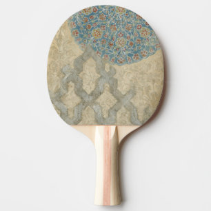 Decorative Silver Tapestry Floral Arrangement Ping Pong Paddle