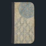 Decorative Silver Tapestry Floral Arrangement Wallet Phone Case For Samsung Galaxy S4<br><div class="desc">A decorative silver tapestry showcases a circular floral arrangement. This print would make a wonderful gift for people who love tapestries or tapestry-style art!</div>