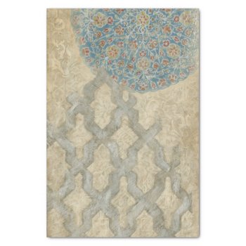 Decorative Silver Tapestry Floral Arrangement Tissue Paper by worldartgroup at Zazzle