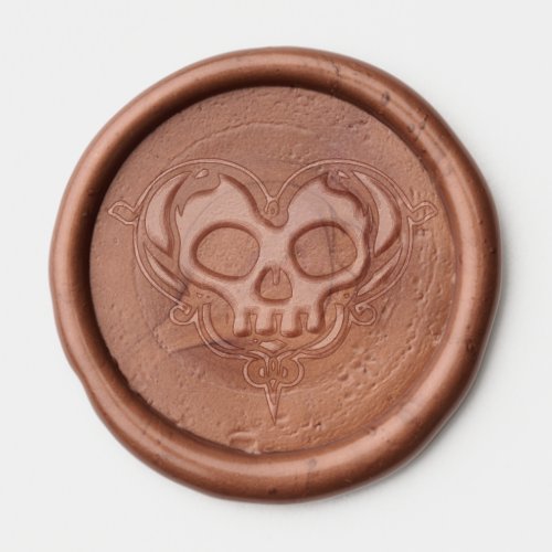 Decorative Skull Heart Wax Seal Sticker