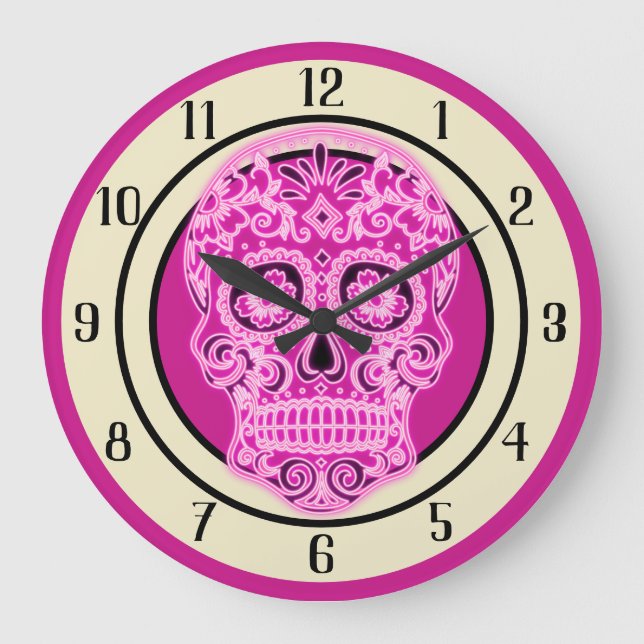 Decorative Skull Large Clock (Front)