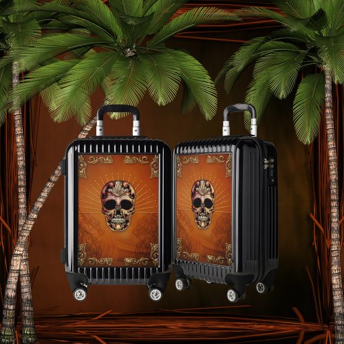 Decorative skull luggage