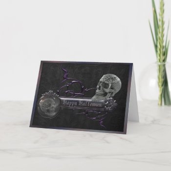 Decorative Skulls Halloween Card by RainbowCards at Zazzle