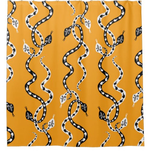 Decorative snakes seamless background shower curtain