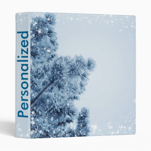 Decorative Snow Blue & White Ball Merry Christmas Binder