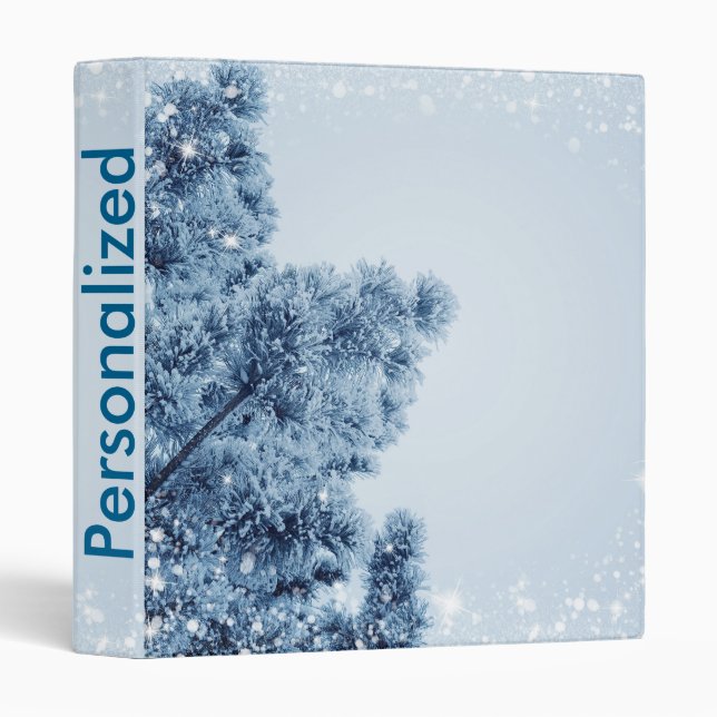 Decorative Snow Blue & White Ball Merry Christmas Binder (Front/Spine)