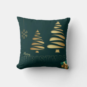 Decorative Snow Blue & White Ball Merry Christmas Throw Pillow