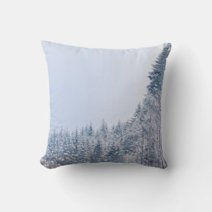 Decorative Snow Blue & White Ball Merry Christmas Throw Pillow