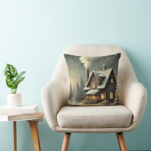 Decorative Snow Blue & White Ball Merry Christmas Throw Pillow